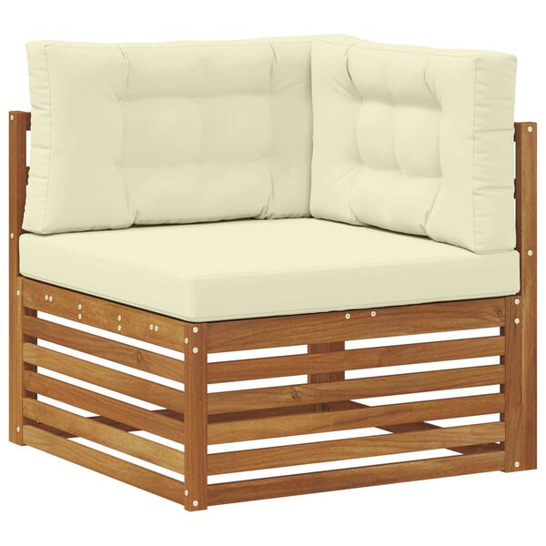 vidaXL Setovi sofa 9 pcs Prirodna i krem Čvrsto drvo akacije