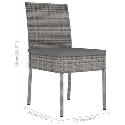 vidaXL Vrtne blagovaonske stolice od poliratana 2 kom sive