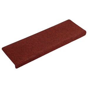 vidaXL Prostirke za stepenice, samoljepljive, 15 kom, 65x21x4 cm, bordo crvene, pravokutni rub