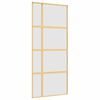 vidaXL Klizna vrata zlatna 90 x 205 cm matirano staklo ESG i aluminij
