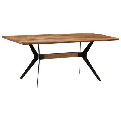 vidaXL Blagovaonski stol od masivnog drva bagrema i čelika 180 x 90 x 76 cm
