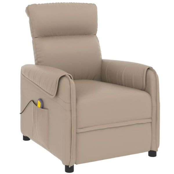 vidaXL Masažna fotelja od umjetne kože boja cappuccina