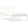 vidaXL Metalni okvir za krevet s uzglavljem bijeli 107x203 cm