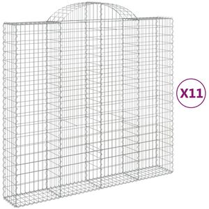 vidaXL Lučne gabionske ko&scaron;are 11kom 200x50x180/200cm pocinčano željezo