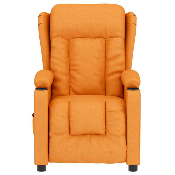 vidaXL Električna masažna fotelja od tkanine tamnožuta