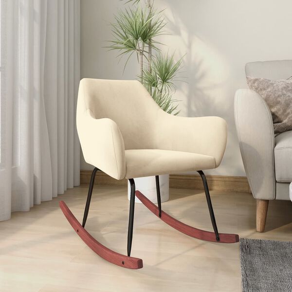 vidaXL Stolica za ljuljanje krem bar&scaron;unasta