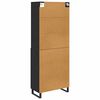vidaXL Highboard Crni hrast 69,5 x 34 x 180 cm Konstruirano drvo