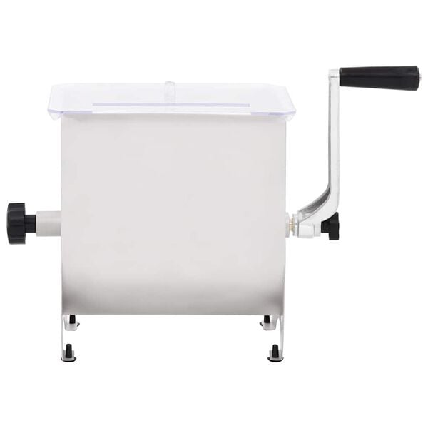 vidaXL Ručna mije&scaron;alica za meso s poklopcem srebrna čelična