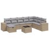 vidaXL 8-dijelni set vrtnih sofa s jastucima bež od poliratana