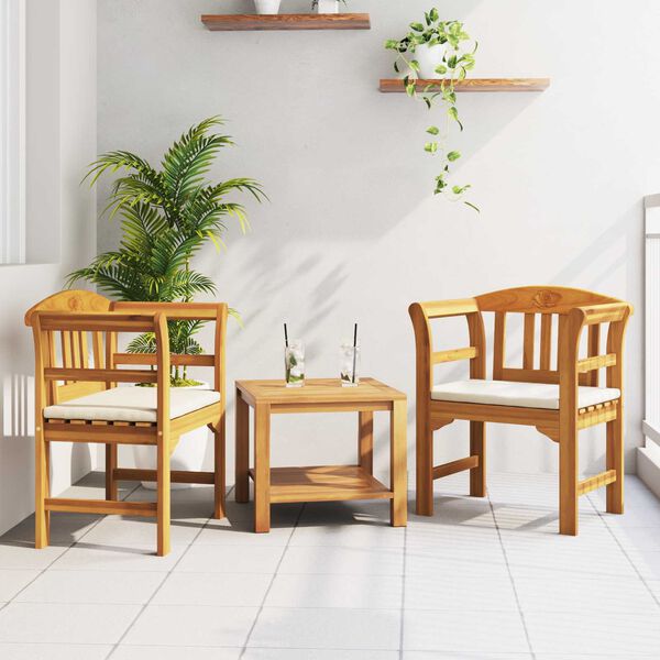 vidaXL Klupa s ružama Prirodna 68,5 x 46 x 82,5 cm Čvrsto drvo akacije