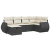 vidaXL 6-dijelni set vrtnih sofa s jastucima crni od poliratana