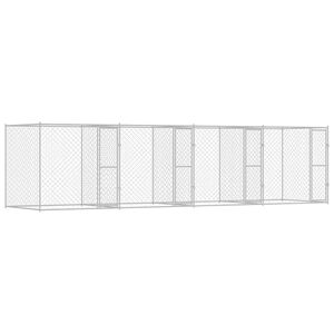 vidaXL Kavez za pse Srebrno 800 x 200 x 200 cm Cinkani čelik