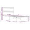 vidaXL Metalni okvir za krevet s uzglavljem crni 75x190 cm