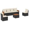 vidaXL 7-dijelni set vrtnih sofa od poliratana s jastucima crni