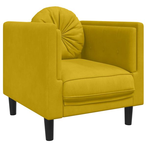 vidaXL 3-dijelni set sofa s jastucima žuti bar&scaron;unasti