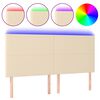 vidaXL LED uzglavlje krem 180x5x118/128 cm od tkanine