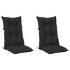 vidaXL Set Jastučića za Stolicu s Visokim Naslonom 2 pcs Melange Crna