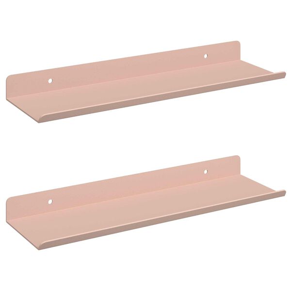 vidaXL Lebdeća polica Zidne 2 pcs Ružičasta 30 x 9 x 2,5 cm Čelik