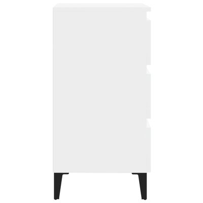 vidaXL Noćni ormarić s metalnim nogama bijeli 40 x 35 x 69 cm