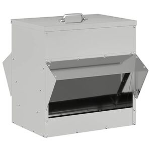 vidaXL Hranilica za piliće Srebrno 40,5 x 45 x 41 cm Cinkani čelik