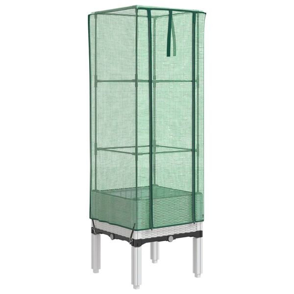 vidaXL Povi&scaron;ena gredica s pokrovom za staklenik 40 x 40 x 140 cm