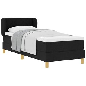 vidaXL Krevet s opruga kutije s uzglavljem Crna 80 x 200 cm tkanina