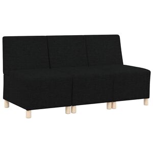 vidaXL Modularna sofa bez naslona 3 kom. Crna tkanina