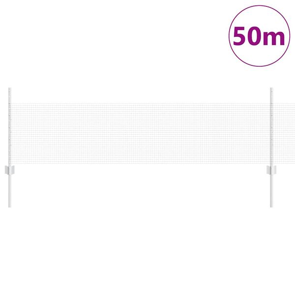 vidaXL Ograda s postovima Srebrno 0,5 x 50 m Čelik