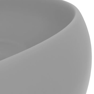 vidaXL Luksuzni okrugli umivaonik mat svjetlosivi 40 x 15 cm keramički