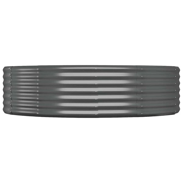 vidaXL Povišena vrtna gredica od pocinčanog čelika 140x140x36 cm antracit