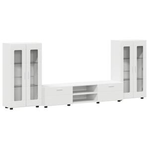 vidaXL Set TV komoda s ladicama FLORIN 3 pcs Bijelo Konstruirano drvo