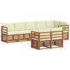 vidaXL Setovi sofa 8 pcs Prirodna i krem Čvrsto drvo akacije