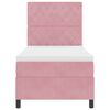 vidaXL LED Box Spring Krevet s madracem Ružičasta 90 x 200 cm tkanina