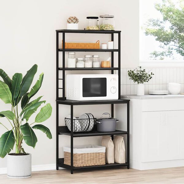 vidaXL Kuhinjska polica Crni hrast 80 x 40 x 168 cm Konstruirano drvo