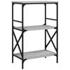 vidaXL Regal za knjige 3 razine siva boja hrasta 59x35x90,5 cm drveni