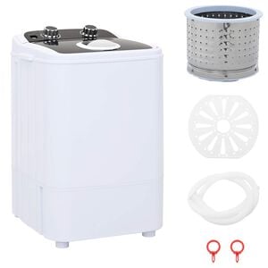 vidaXL Mini perilica rublja s jednim kadom 4,6 kg Crna i bijela
