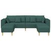 vidaXL Sofa s jastukom 3 pcs Tamnozelena tkanina