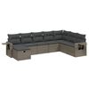 vidaXL 8-dijelni set vrtnih sofa od poliratana s jastucima sivi