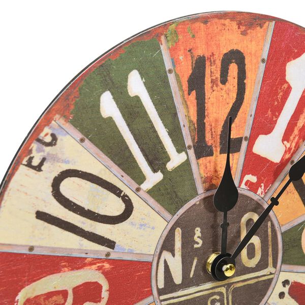 325173 vidaXL Wall Clock Multicolour 30 cm MDF