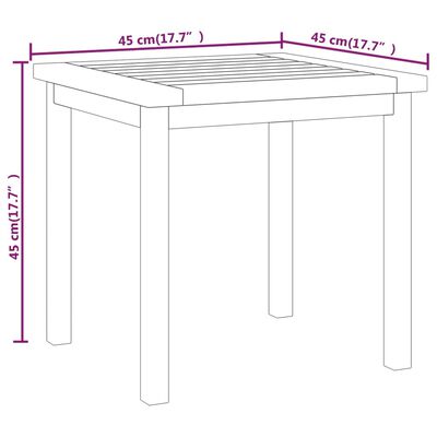 vidaXL Bočni stolić 45 x 45 x 45 cm od masivne tikovine