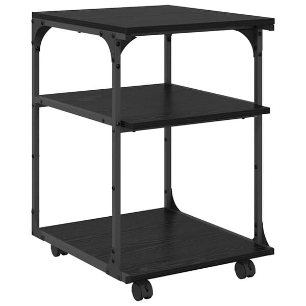 vidaXL Držač za printer Crni hrast 43 x 48 x 64 cm Konstruirano drvo