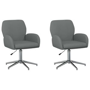 vidaXL Okretne radne stolice 2 kom. 54 x 58 x 90 cm Tamnosiva Tkanina