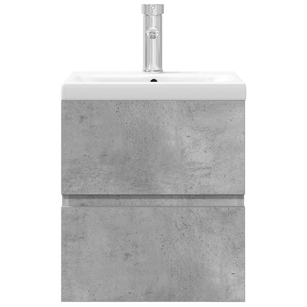 vidaXL 2-dijelni set kupaonskog namještaja siva boja betona drveni