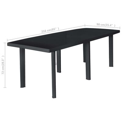 vidaXL Vrtni stol antracit boje 216 x 90 x 72 cm plastični