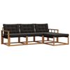 vidaXL Set vanjskih sofa s jastukom 4 pcs Prirodna i crna
