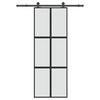 vidaXL Klizna vrata s priborom 76 x 205 cm kaljeno staklo i aluminij