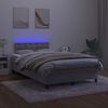 vidaXL Krevet box spring s madracem LED svjetlosivi 120x190 cm tkanina