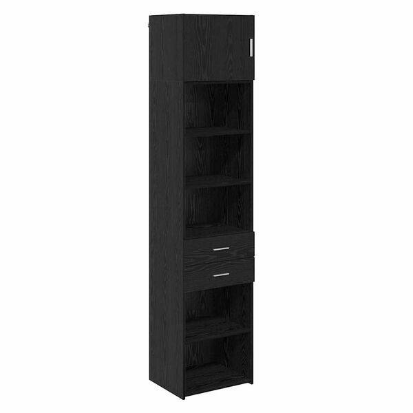 vidaXL Highboard Zidne Crni hrast 50 x 42,5 x 225 cm Konstruirano drvo