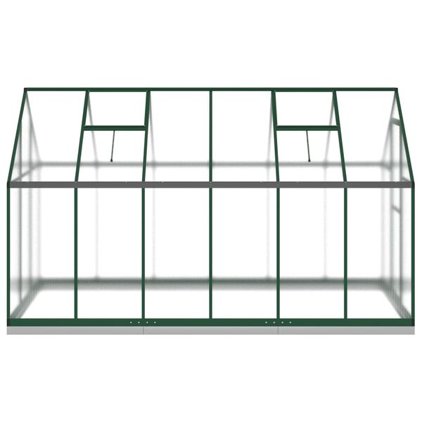 vidaXL Staklenik s okvirom zeleni 334 x 169 x 202 cm aluminijski