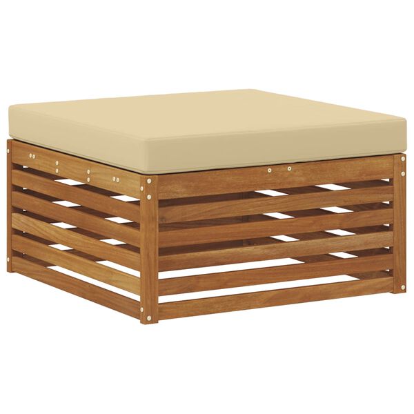 vidaXL Setovi sofa s jastukom 8 pcs Prirodna i bež Čvrsto drvo akacije